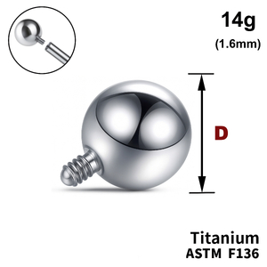 Кулька 14g (1,6мм), Зовні різьблення, ТИТАН