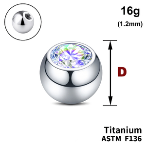 Кулька з кристалом&nbspAB 16g (1,2мм), Усередині різьблення, ТИТАН