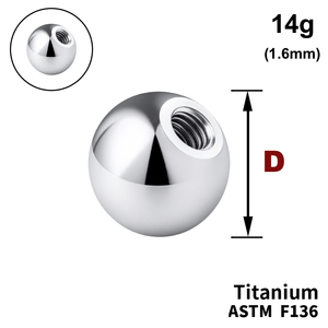 Кулька 14g (1,6мм), Усередині різьблення, ТИТАН