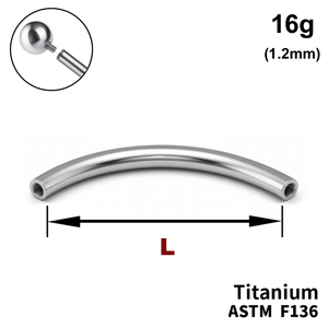 Ніжка мікробанана 16g (1,2мм), Усередині різьблення, ТИТАН