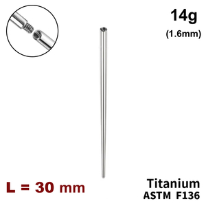 Тапер прямий 14g (1.6мм), внутрішнє різьблення, ТИТАН