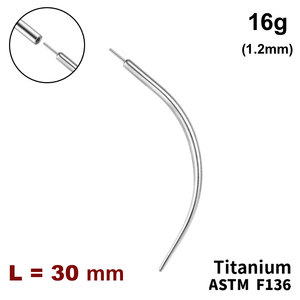 Тапер вигнутий 16g (1.2мм), для безрізьбових прикрас, ТИТАН